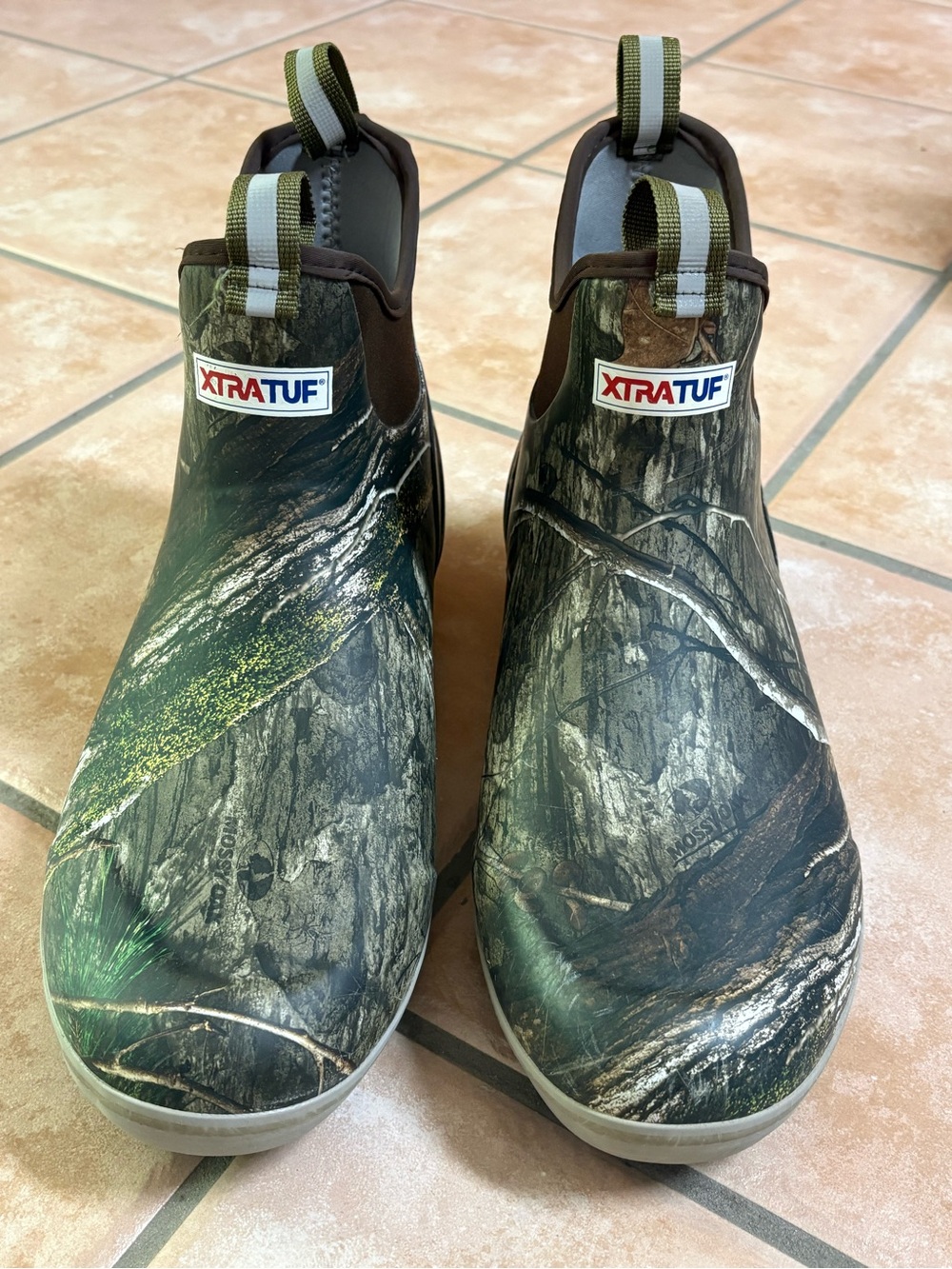 XTRATUF Men’s Mossy Oak Green Camo Rain & Snow Slip-On Boots